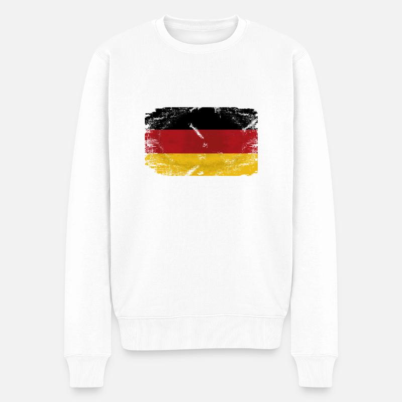 Geman Flag - Vintage Look - Männer Premium Bio Pullover - Weiß