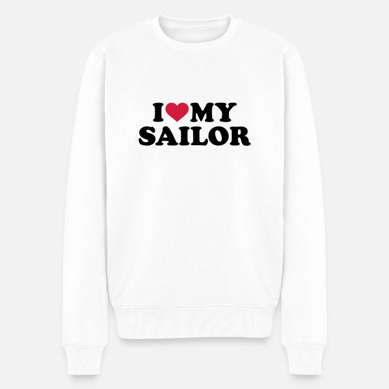 Matrose - Männer Premium Bio Pullover - Weiß