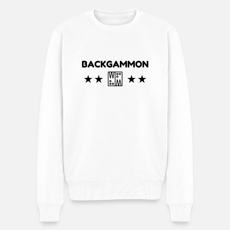Backgammon / Spiel / Player / Schach - Männer Premium Bio Pullover - Weiß