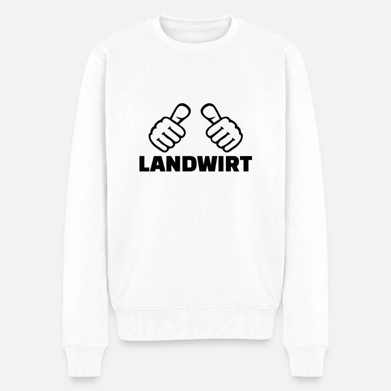 Landwirt - Männer Premium Bio Pullover - Weiß