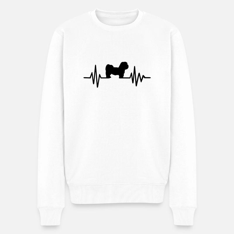 Lhasa Apso - Männer Premium Bio Pullover - Weiß