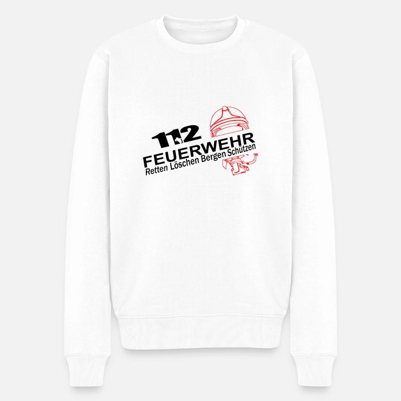 Feuerwehr 112 - Männer Premium Bio Pullover - Weiß
