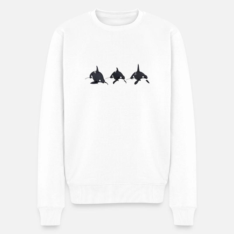 Trois orques, orques, orques - Pull Premium bio Homme - blanc