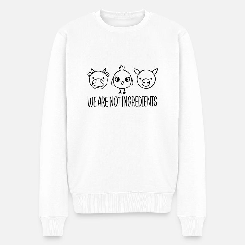 Veganer Körper - Schwarz und Weiß - Männer Premium Bio Pullover - Weiß