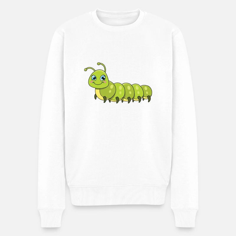 Raupe - Männer Premium Bio Pullover - Weiß