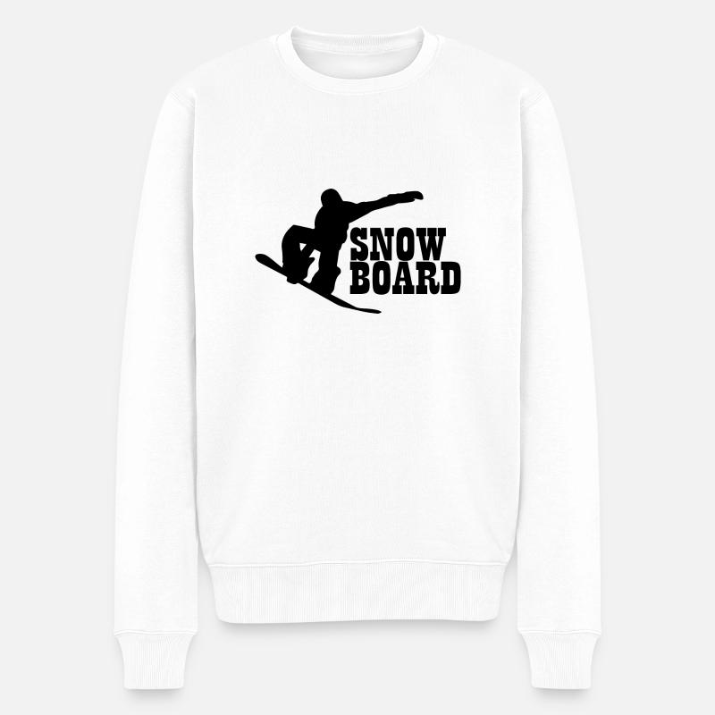 Snowboard Snowboarder - Männer Premium Bio Pullover - Weiß