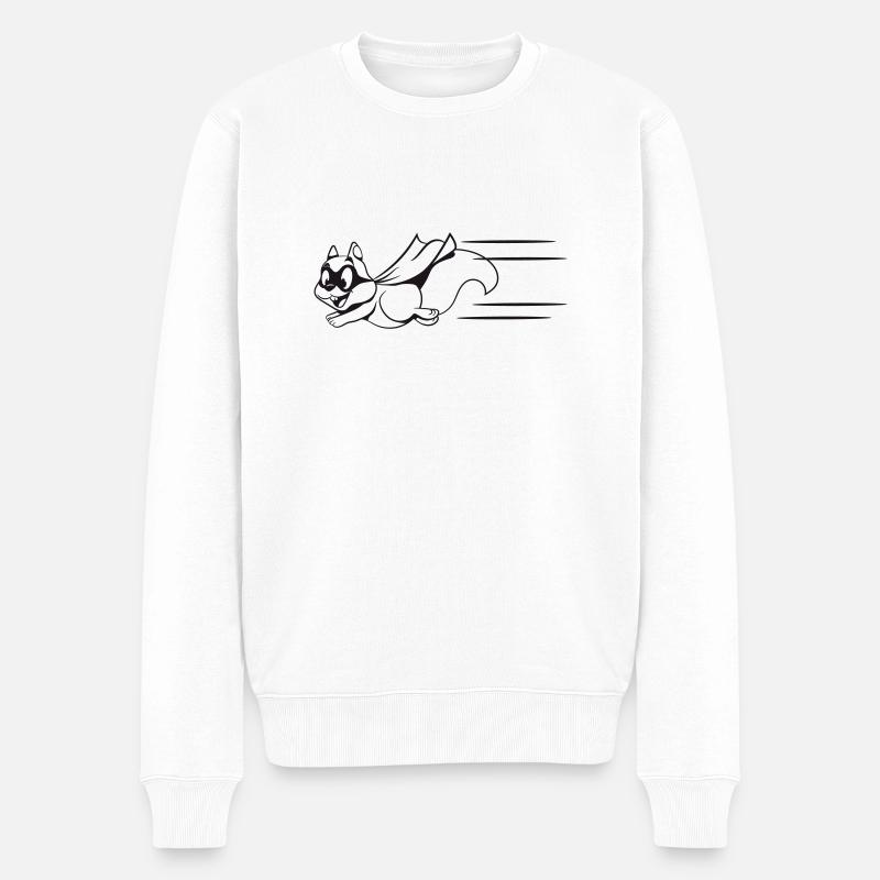 Eichhörnchen super held - Männer Premium Bio Pullover - Weiß