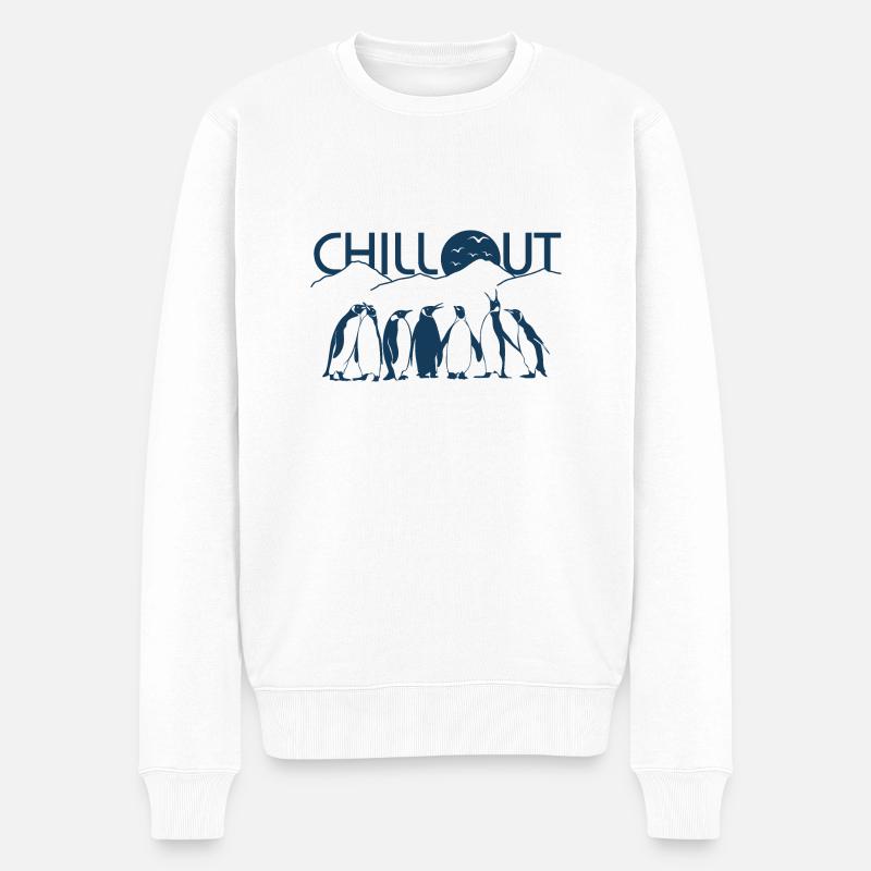 Pinguine und Kälte - Männer Premium Bio Pullover - Weiß