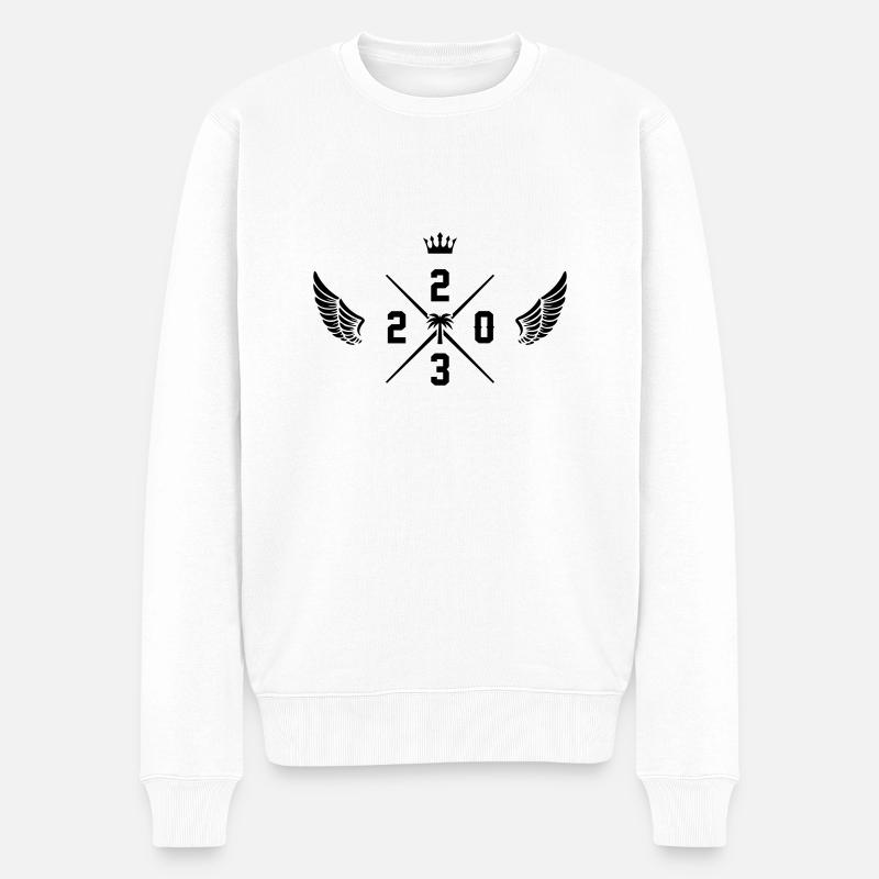 2023 Couronne - Pull Premium bio Homme - blanc