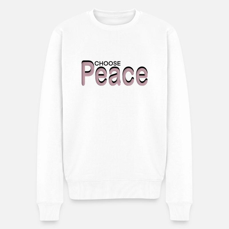 Choose Peace - Männer Premium Bio Pullover - Weiß