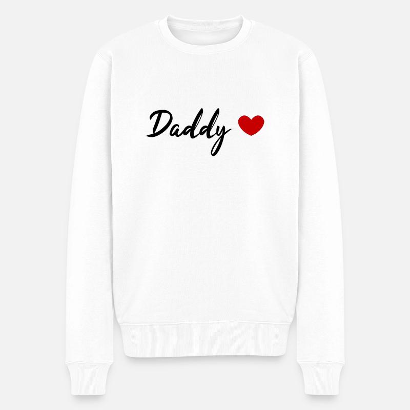 Papa au cœur rouge - Pull Premium bio Homme - blanc