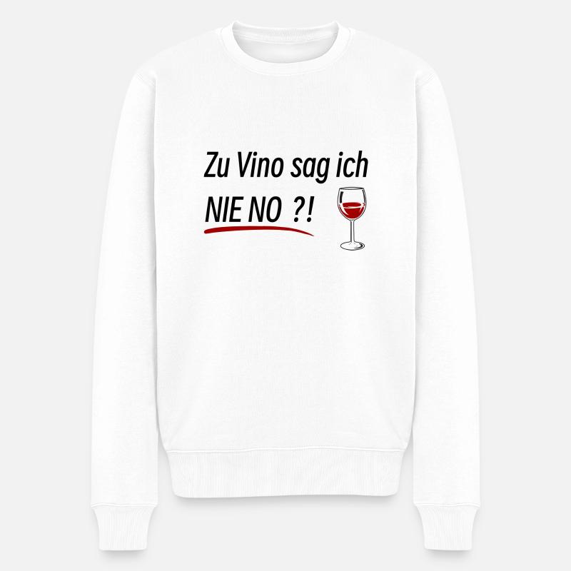 Wein Trinken Lustig - Männer Premium Bio Pullover - Weiß
