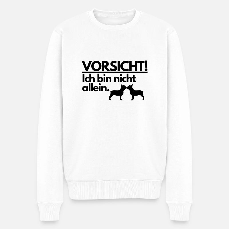 VORSICHT! - Männer Premium Bio Pullover - Weiß