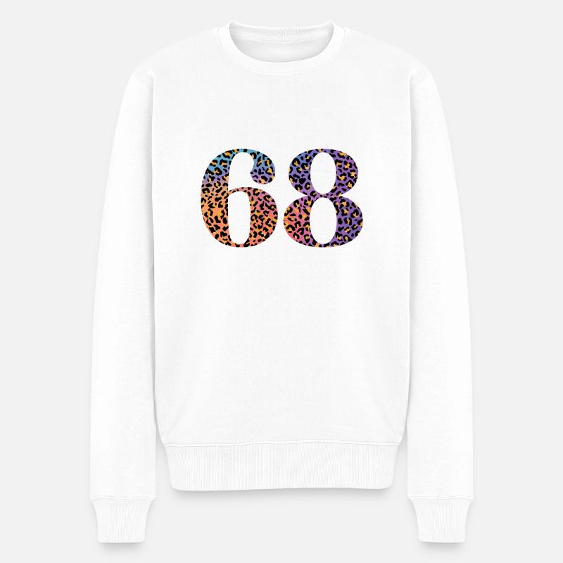 68e anniversaire léopard - Pull Premium bio Homme - blanc