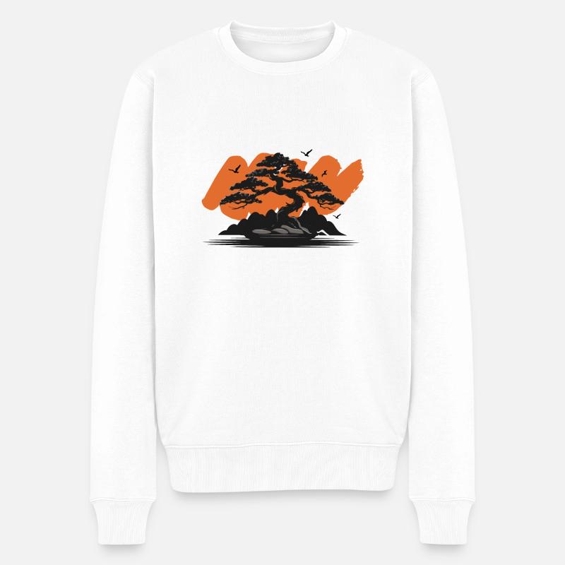 Bonsai - Männer Premium Bio Pullover - Weiß