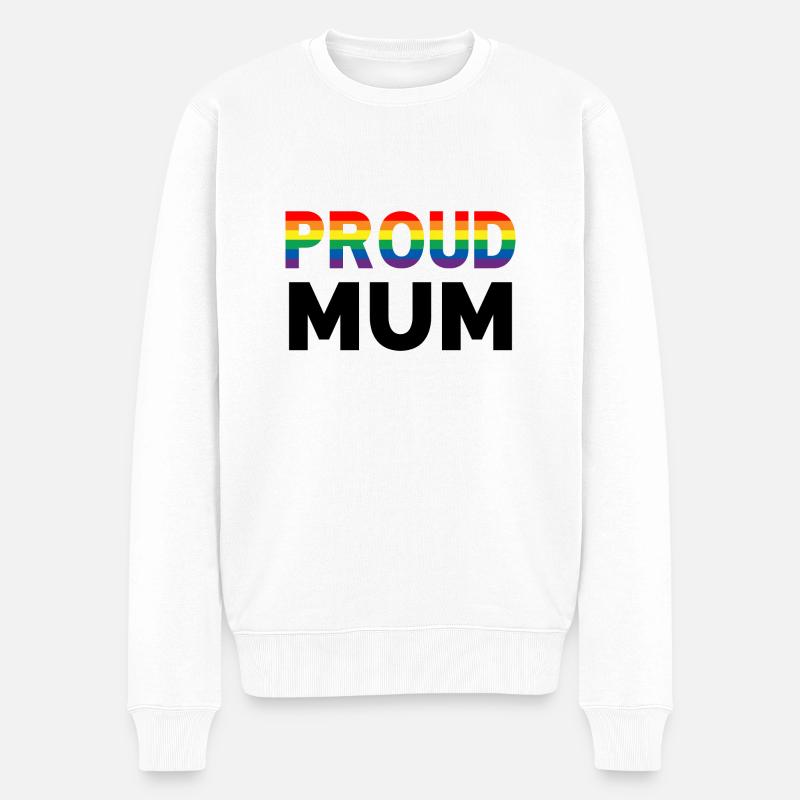 Proud Mum Rainbow - Männer Premium Bio Pullover - Weiß
