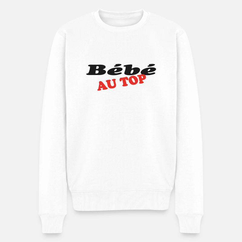 Baby AN TOP - Männer Premium Bio Pullover - Weiß