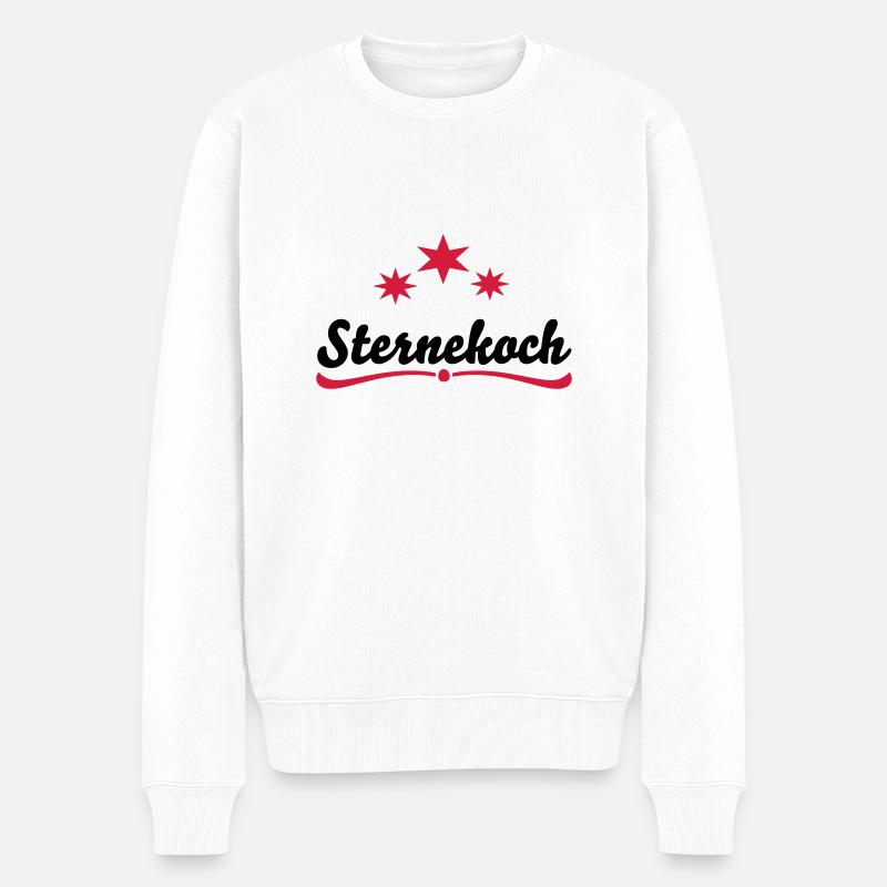 Kochschürze Sternekoch - Männer Premium Bio Pullover - Weiß