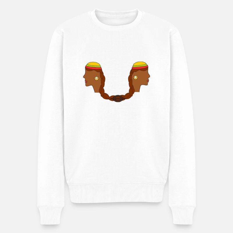 Haarig verbunden - Männer Premium Bio Pullover - Weiß