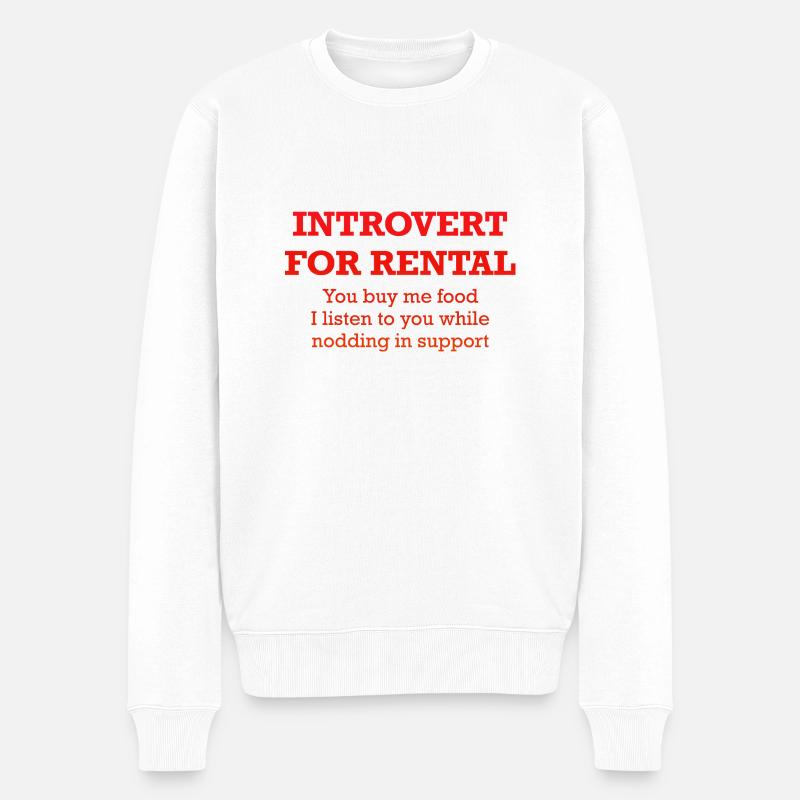 Introverti à louer - Pull Premium bio Homme - blanc