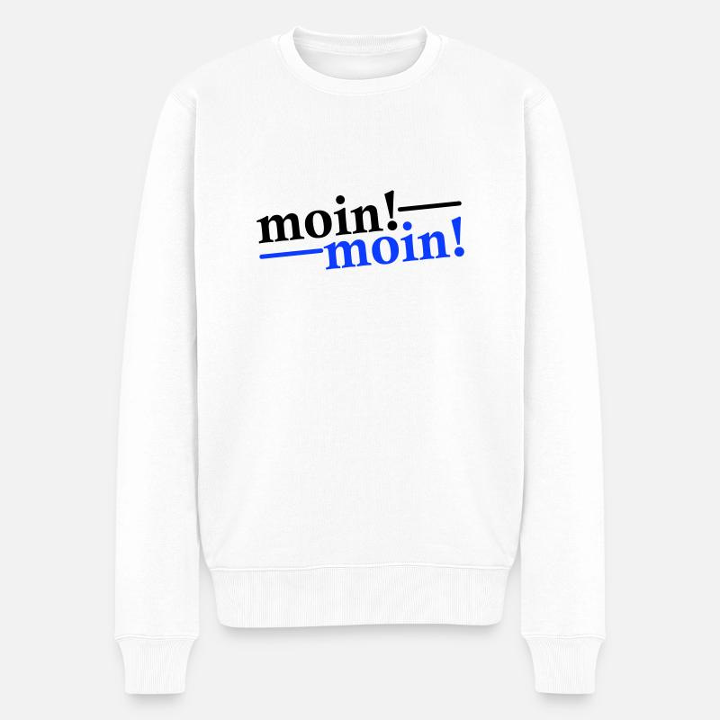 Moin Moin Gruß - Männer Premium Bio Pullover - Weiß