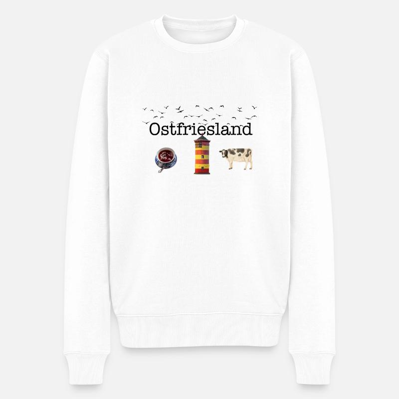 Ostfriesland - Männer Premium Bio Pullover - Weiß