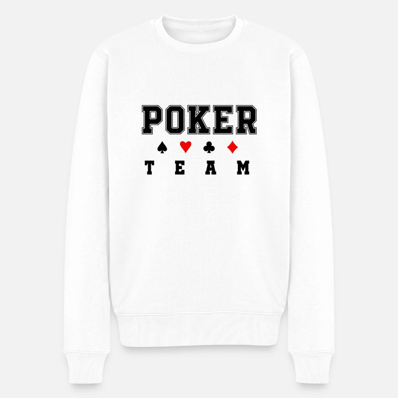 poker team - Männer Premium Bio Pullover - Weiß