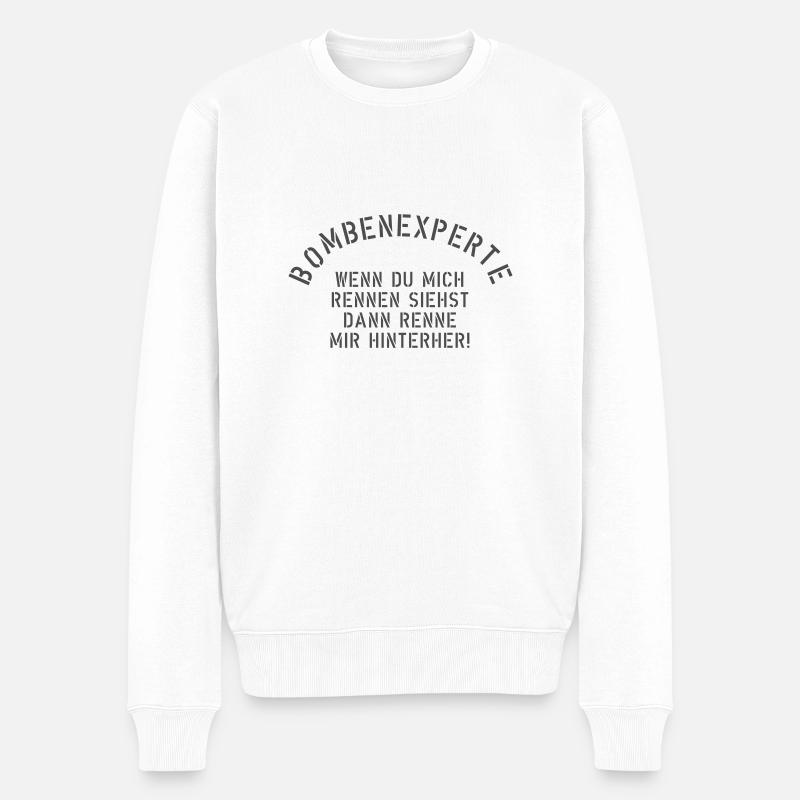 bombenexperte - Männer Premium Bio Pullover - Weiß