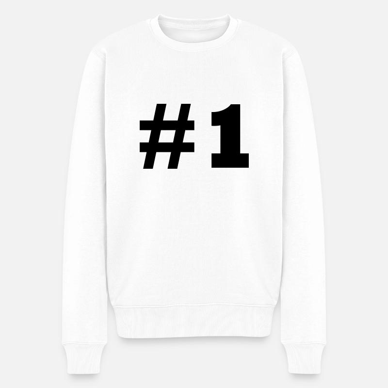 nummer 1 - Männer Premium Bio Pullover - Weiß