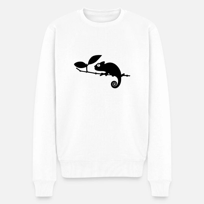 Chamäleon - Männer Premium Bio Pullover - Weiß
