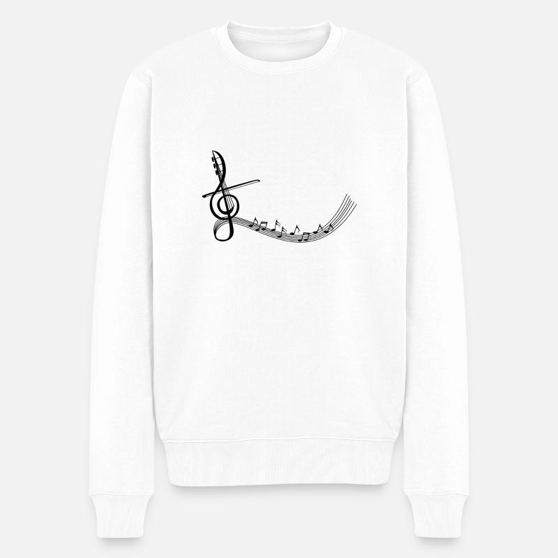 Notenschlüssel - Männer Premium Bio Pullover - Weiß