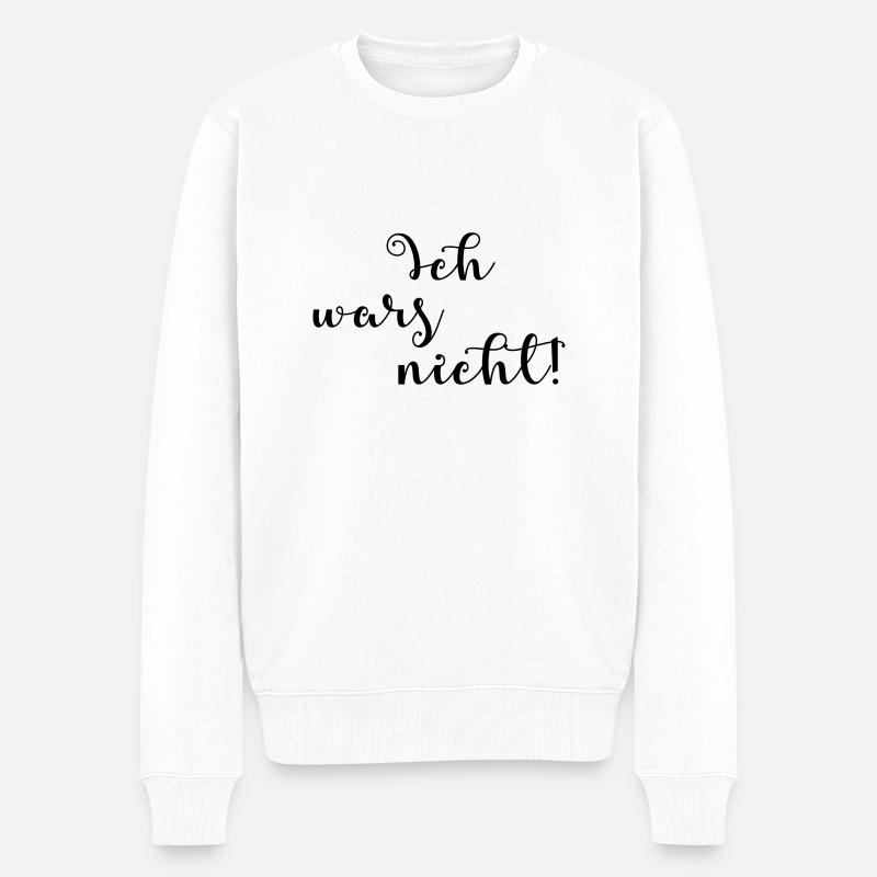 Ich wars nicht - Männer Premium Bio Pullover - Weiß