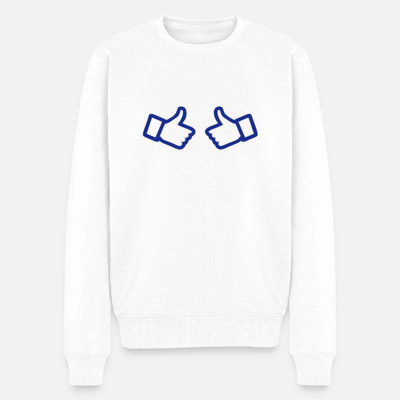 thumbs up - Pull Premium bio Homme - blanc