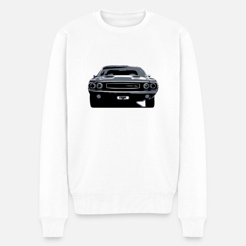 challenger r/t - Männer Premium Bio Pullover - Weiß