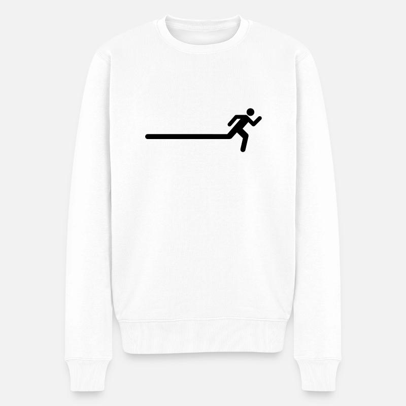 Run fast man - Männer Premium Bio Pullover - Weiß