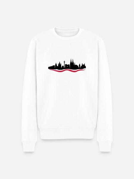 Koeln Skyline - Männer Premium Bio Pullover - Weiß