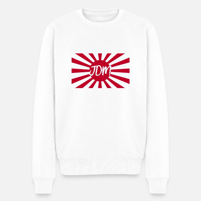 JDM Flagge - Männer Premium Bio Pullover - Weiß