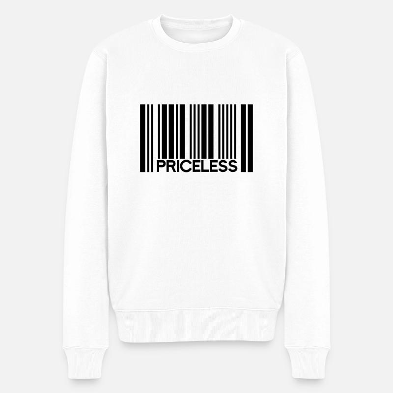 Code à barres inestimable Prix - Pull Premium bio Homme - blanc