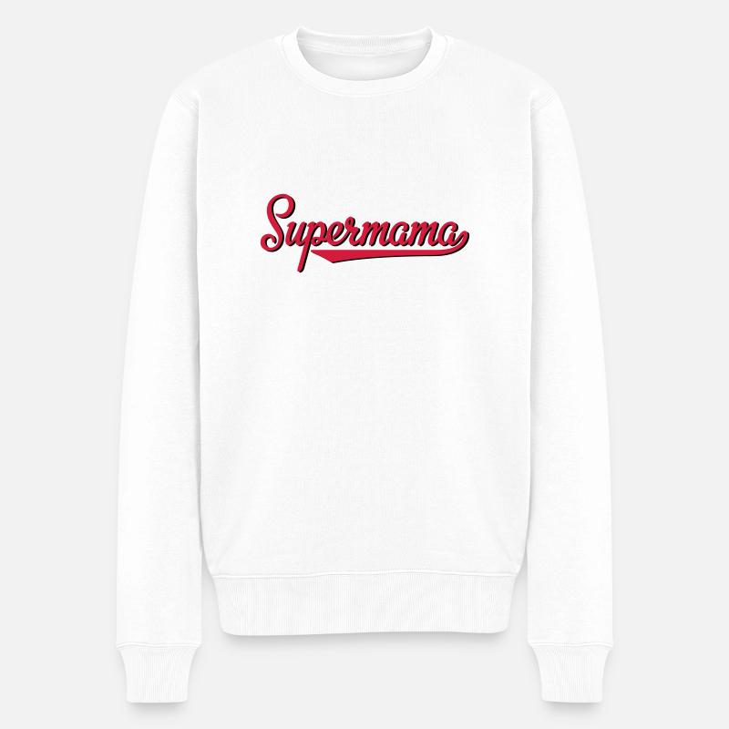 Supermama - Männer Premium Bio Pullover - Weiß
