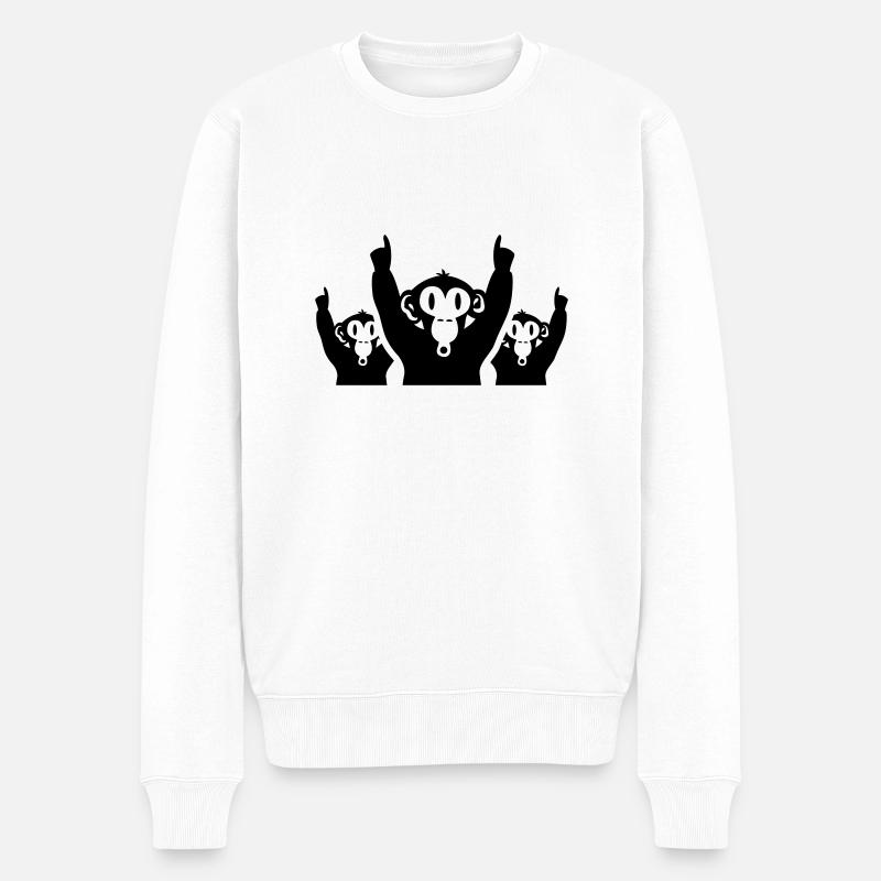 monkeys_g1 - Männer Premium Bio Pullover - Weiß