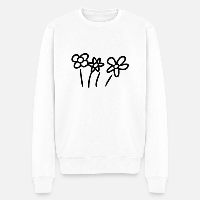 Fleurs - Pull Premium bio Homme - blanc