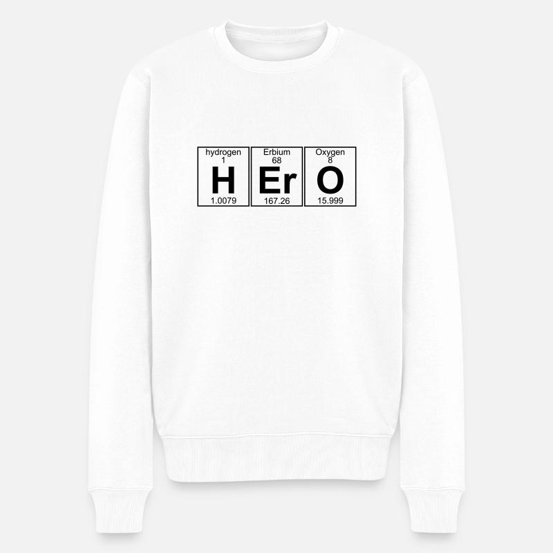 H-Er-O (hero) - Full - Männer Premium Bio Pullover - Weiß