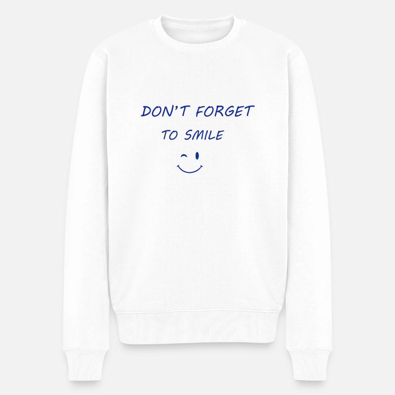 Smile - Männer Premium Bio Pullover - Weiß