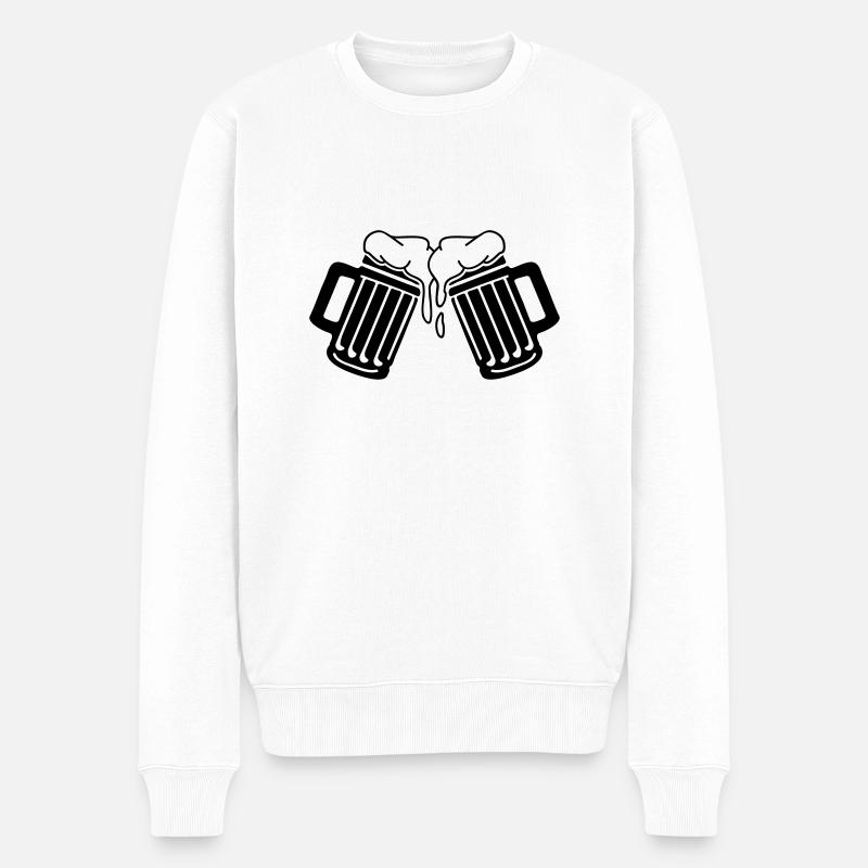 bier__f1 - Männer Premium Bio Pullover - Weiß