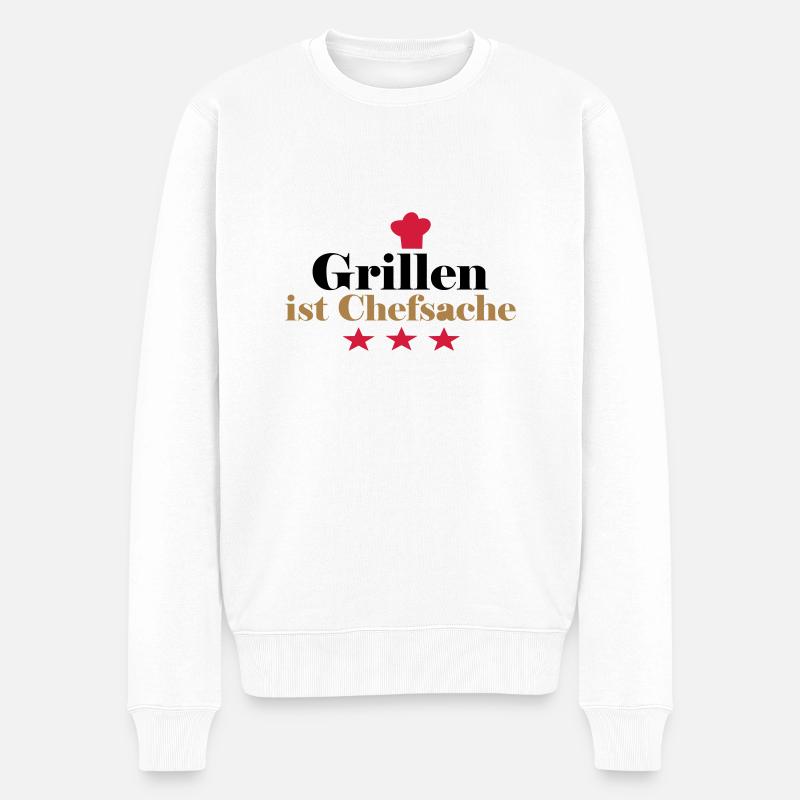 grillen ist chefsache - Männer Premium Bio Pullover - Weiß