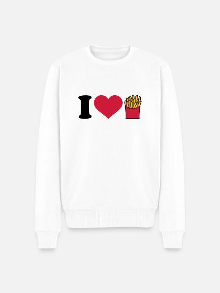 I love Fries - Men's Premium Organic Jumper - white
