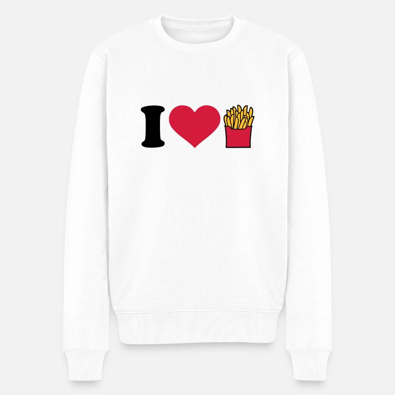 Pommes - Männer Premium Bio Pullover - Weiß