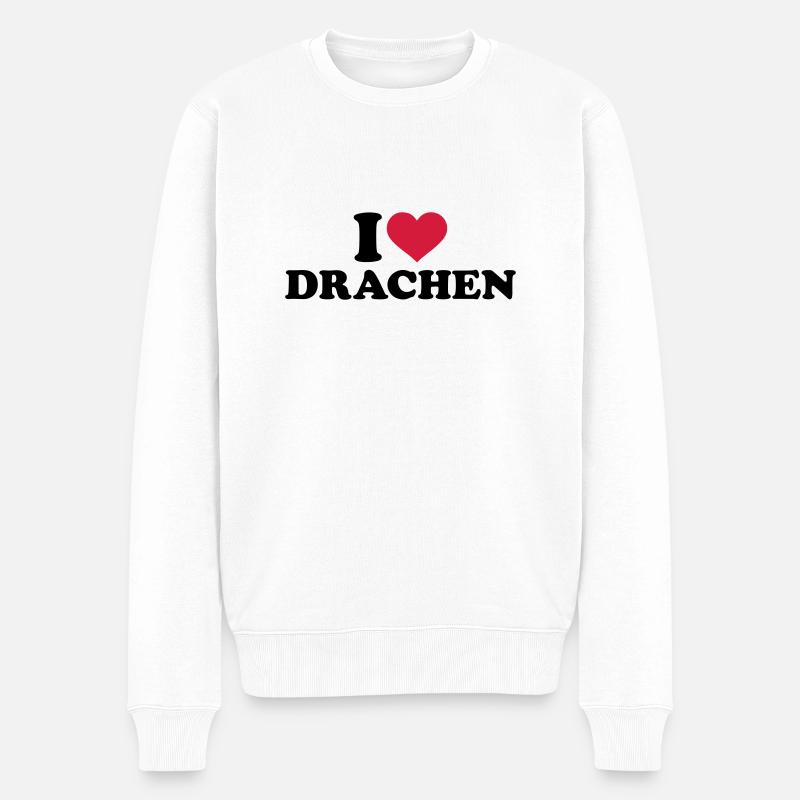 Drachen - Männer Premium Bio Pullover - Weiß