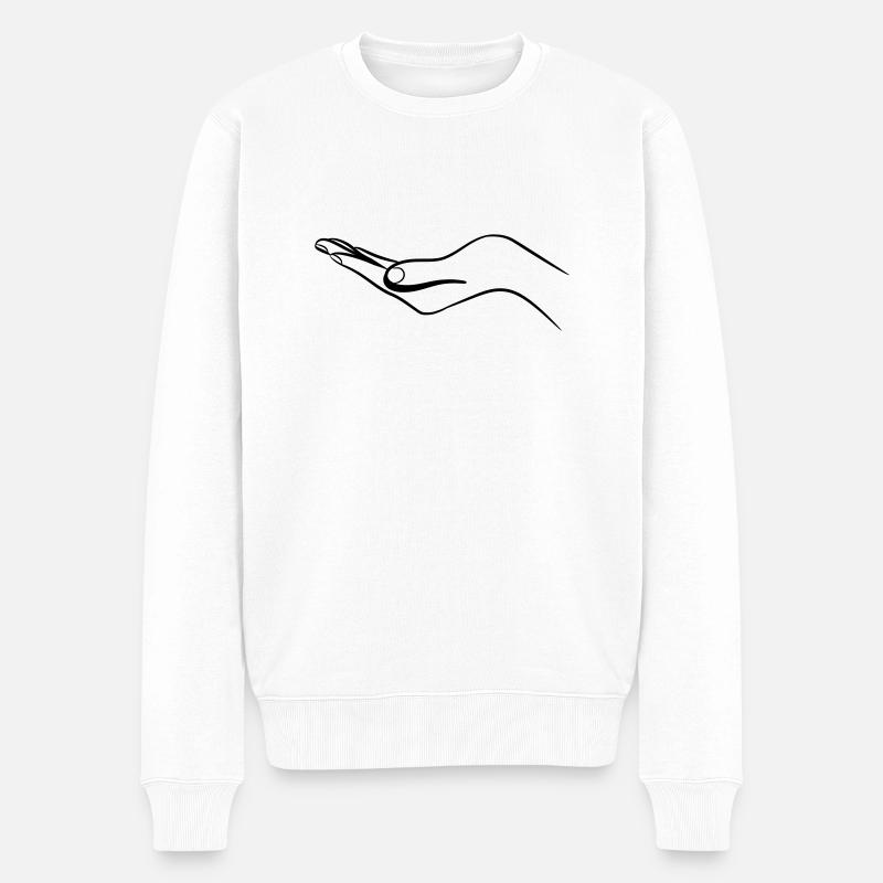 Main-tenir sur get - Pull Premium bio Homme - blanc