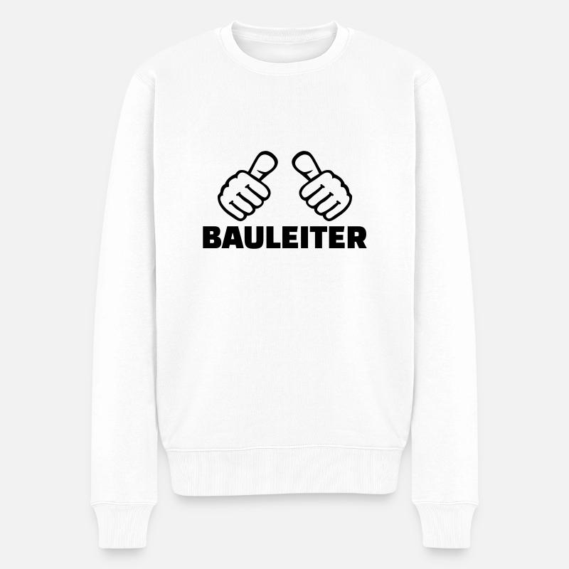 Bauleiter - Männer Premium Bio Pullover - Weiß